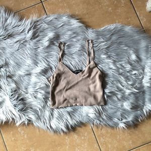 F21 Beige Knitted Crop Top